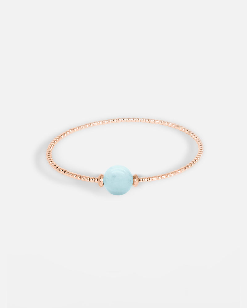 Liliflo_Bijoux interchangeables Swiss made_Bracelet Milonga simple tour_couleur acier rosé avec pierre semi-précieuse Angelite