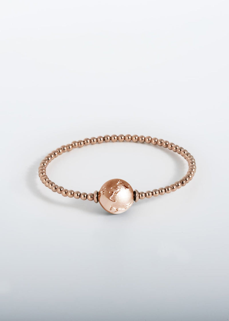 Liliflo_Austauschbarer Schmuck Swiss made - Armband Farbe Roséfarbener Edelstahl mit Zierverschluss austauschbar Globus