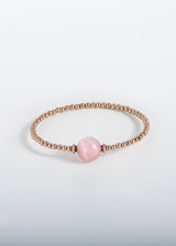 Liliflo, Marke für austauschbaren Schmuck Schweiz: Tango Armband Einfache Windung in Farbe Roségold - Halbedelstein Rosenquarz
