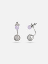 Liliflo - Modularer Schmuck Swiss made - Auswechselbare Ohrringe aus Kunzitstein und Anhänger Zirkonia