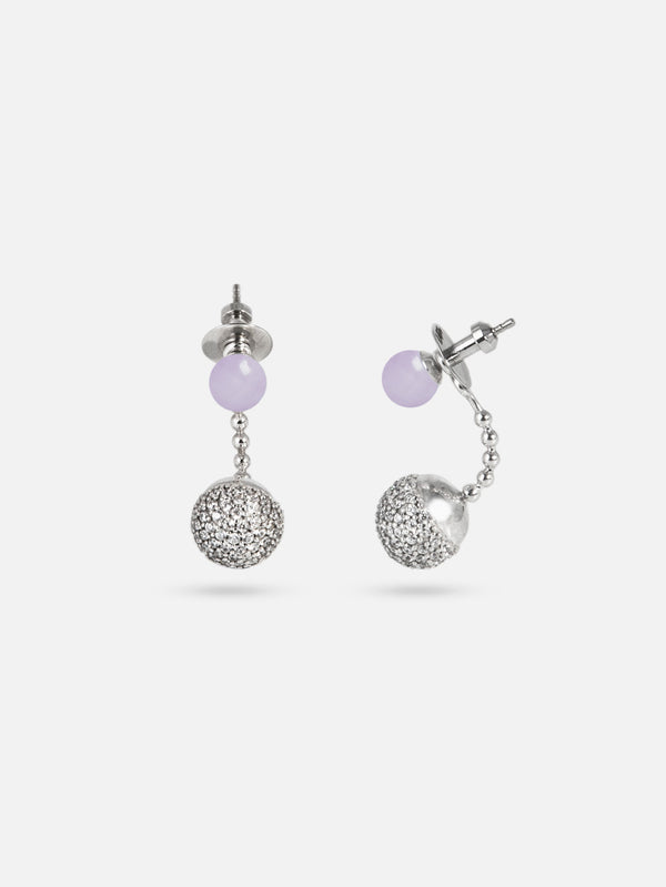 Liliflo - Modularer Schmuck Swiss made - Auswechselbare Ohrringe aus Kunzitstein und Anhänger Zirkonia