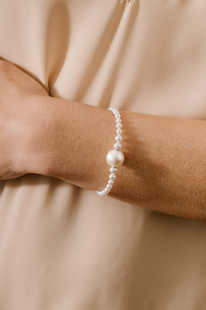 Liliflo - Modularer Schmuck Swiss made - Zuchtperlenarmband recyceltes Gelbgold 18 Karat - Zierverschluss Zuchtperle Cumingii