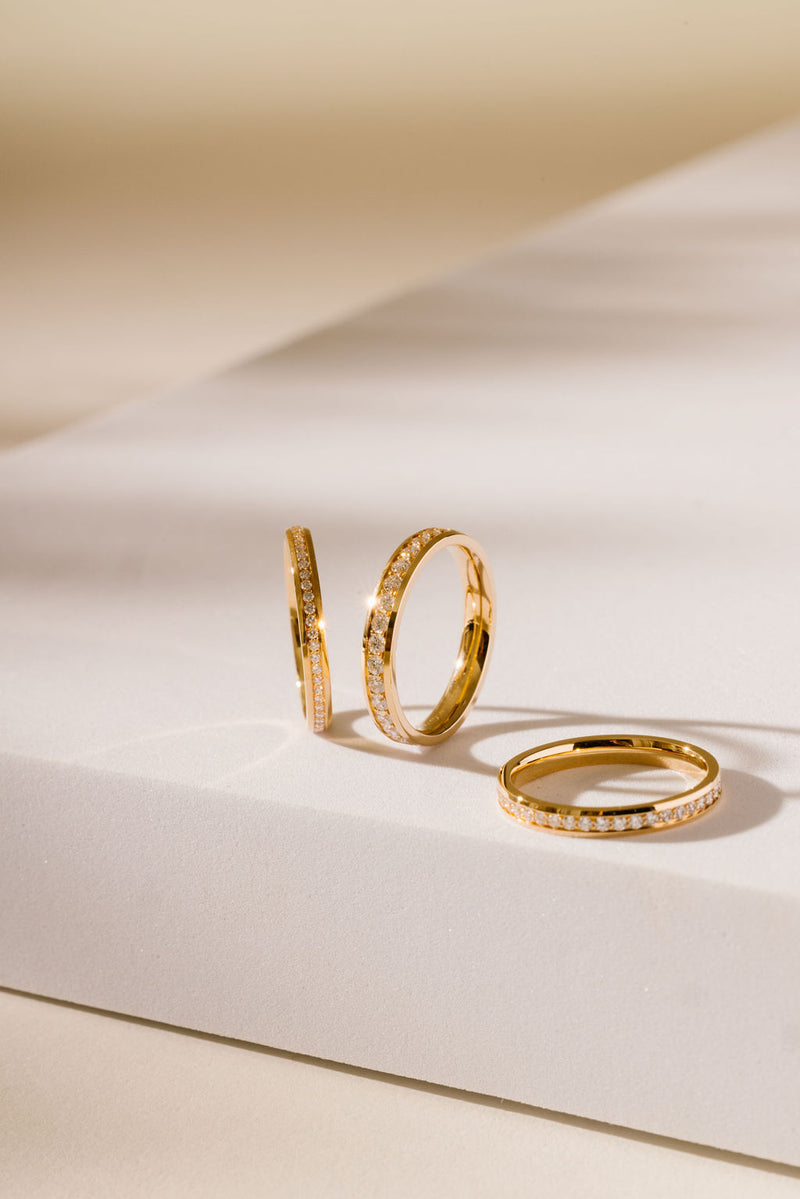 Liliflo - Swiss made Schmuck - Ehering de HOCHZEIT Venise  recyceltes Gelbgold 18 ct mit Diamanten