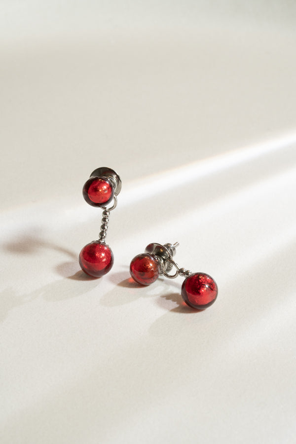 Karine Ohrringe - Murano Rot