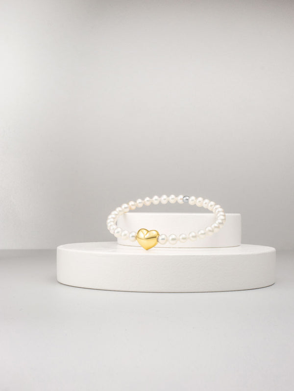 Liliflo - Bracelet femme en perle de Cumingii et Lien interchangeable Coeur en couleur acier doré