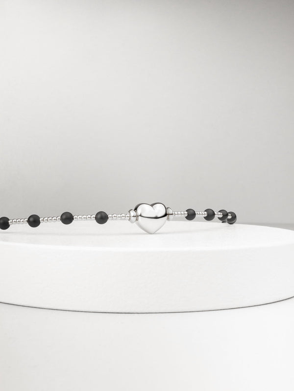 Collier Traviata Onyx - Lien Coeur