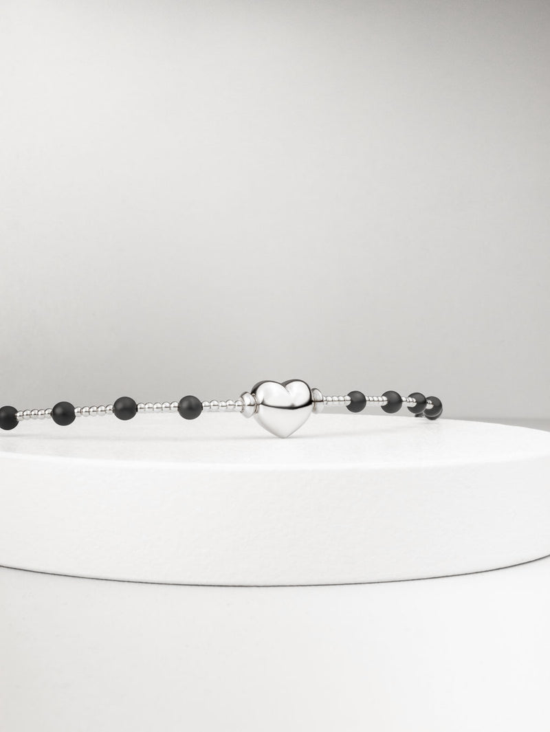 Collier Traviata Onyx - Lien Coeur