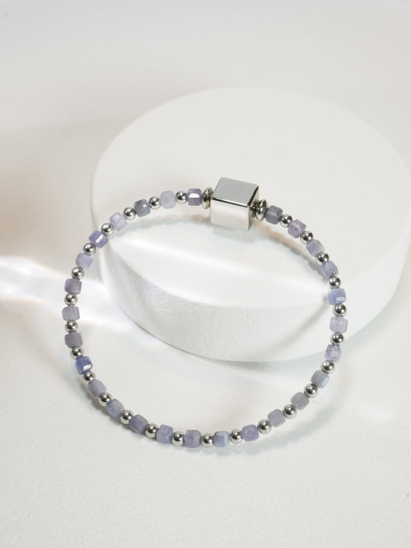 Liliflo - Modularer Schmuck Swiss made - Kollektion Constellation  - Stahlarmband Tansanit 