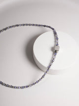 Liliflo - Modularer Schmuck Swiss made - Kollektion Constellation  - Collier Stahl Tansanit - Zierverschluss zum Gravieren - Sternzeichen