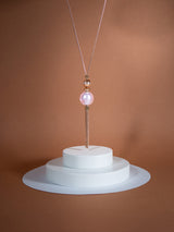 Liliflo_Schmuck austauschbar Swiss made_Halskette in Roséfarbener Edelstahl mit unseren austauschbaren Zierverschlüsse  Eclat  und Murano Purpur_Weihnachtsgeschenkidee