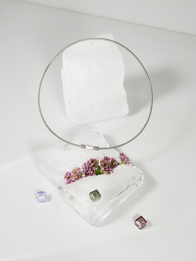 Armband Twist - Murano Cube Purple Light