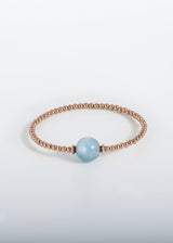 Liliflo, schweizerische austauschbare Schmuckmarke: Tango Armband in Roségoldfarbe - Schmuckstein Aquamarin