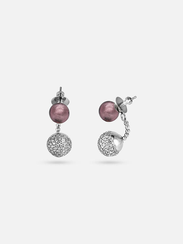Boucles d'oreilles Karine - Murano Pourpre light