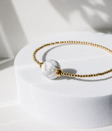 Liliflo_Austauschbare Schmuckstücke Swiss made_Halskette Milonga in Farbe Gelbgold_Murano Glas_Howlite