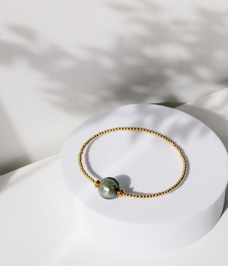 Liliflo_Swiss made Wechselschmuck_Milonga Armband in Farbe Gelbgold_Murano Glas_Tahiti