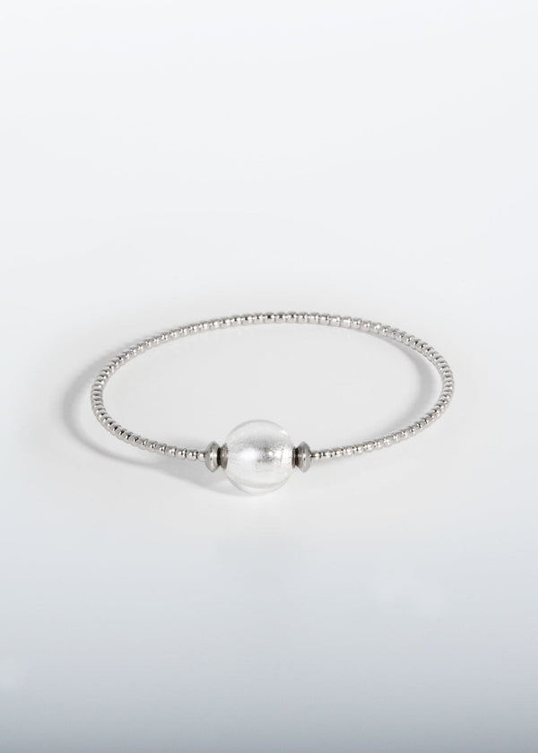 Liliflo, marque de bijoux Suisse : Bracelet Milonga - Naturel - Verre de Murano - Cristal