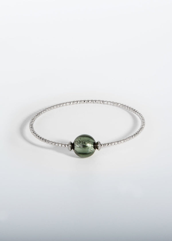 Liliflo, marque de bijoux Suisse : Bracelet Milonga - Naturel - Verre de Murano - Tahiti
