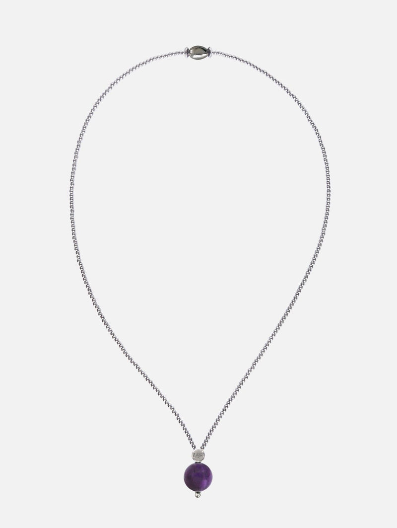 Liliflo_Swiss made Interchangeable Jewellery_Milonga-Halskette in Naturfarbe_Schmuckstein_Amethyst