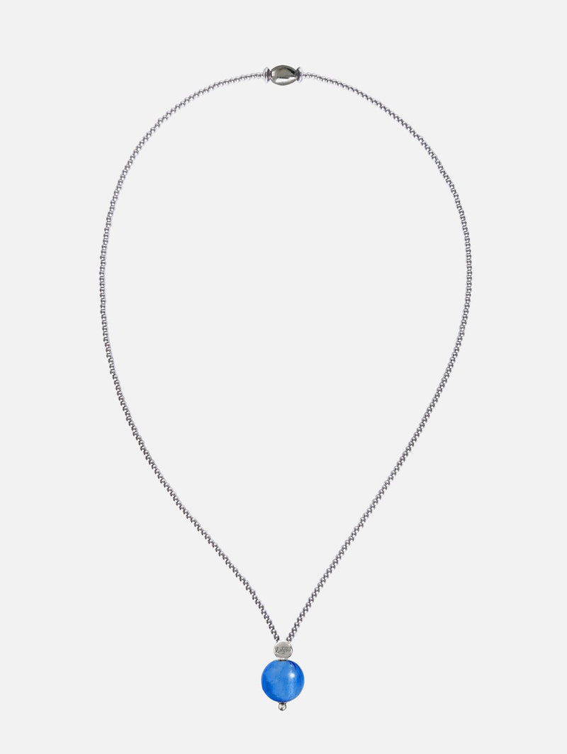 Liliflo_Swiss made Wechselschmuck_Milonga-Halskette in Naturfarbe_Muranoglas_Neptun