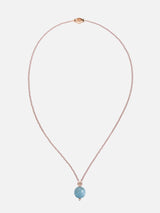 Liliflo_Bijoux interchangeables Swiss made_Collier Milonga en couleur or rose_Pierre semi-précieuse_Aigue marine