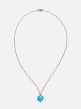 Liliflo_Austauschbarer Schmuck Swiss made_Halskette Milonga in Farbe Roségold_Muranoglas_Aqua