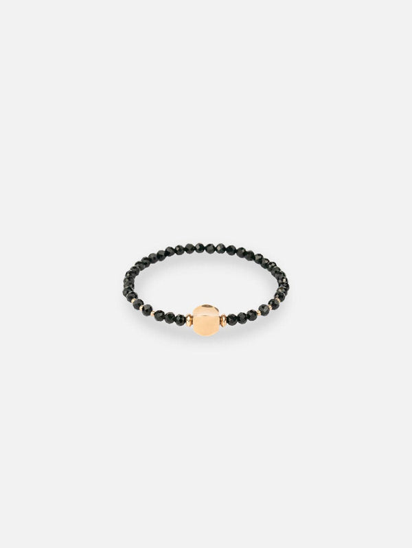 Liliflo_Bracelet or rose interchangeable_Limbo_Pierre semi-précieuse Onyx avec lien illusion