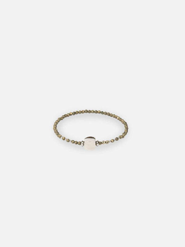 Liliflo_Bracelet naturel interchangeable_Limbo_Pierre semi-précieuse Pyrite avec lien illusion