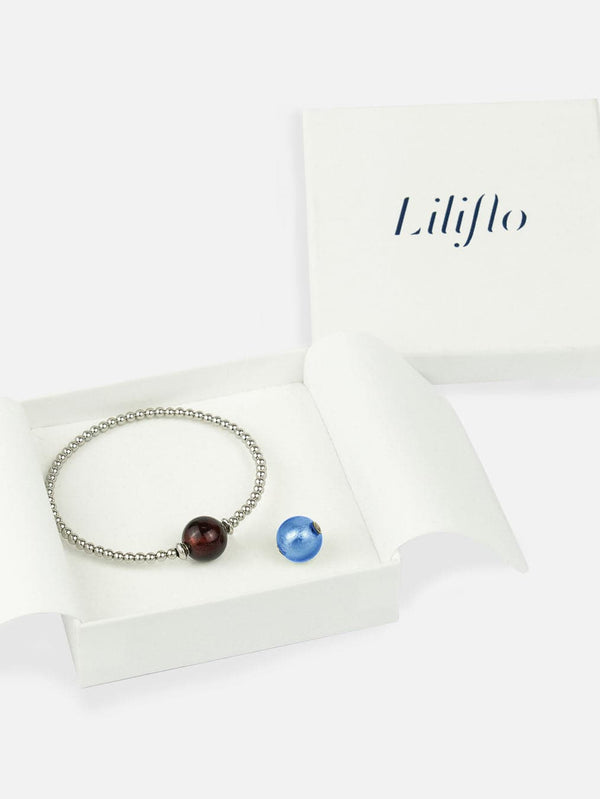Coffret Bracelet Tango - Duo de Murano Pourpre et Neptune