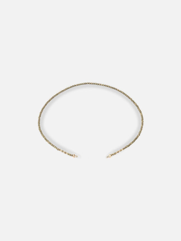 Liliflo_Collier or rose interchangeable_Limbo_Pierre semi-précieuse Pyrite