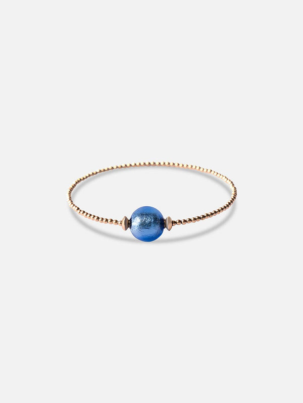 Liliflo, marque de bijoux interchangeable Suisse : Bracelet milonga en couleur or rose - verre de murano Neptune