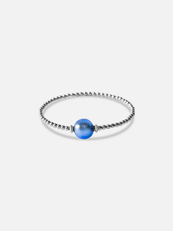Liliflo, marque de bijoux interchangeable Suisse : Bracelet Tango en couleur naturel - Verre de Murano Neptune