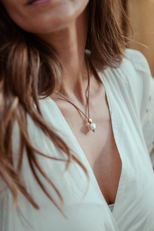 Liliflo, Schweizer Schmuckmarke: Collier Milonga - Roségold - Murano Glas Kristall
