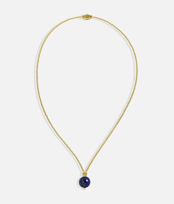 Liliflo_Bijoux interchangeables Swiss made_Collier Milonga en couleur or jaune_Pierre semi-précieuse_Lapis lazuli