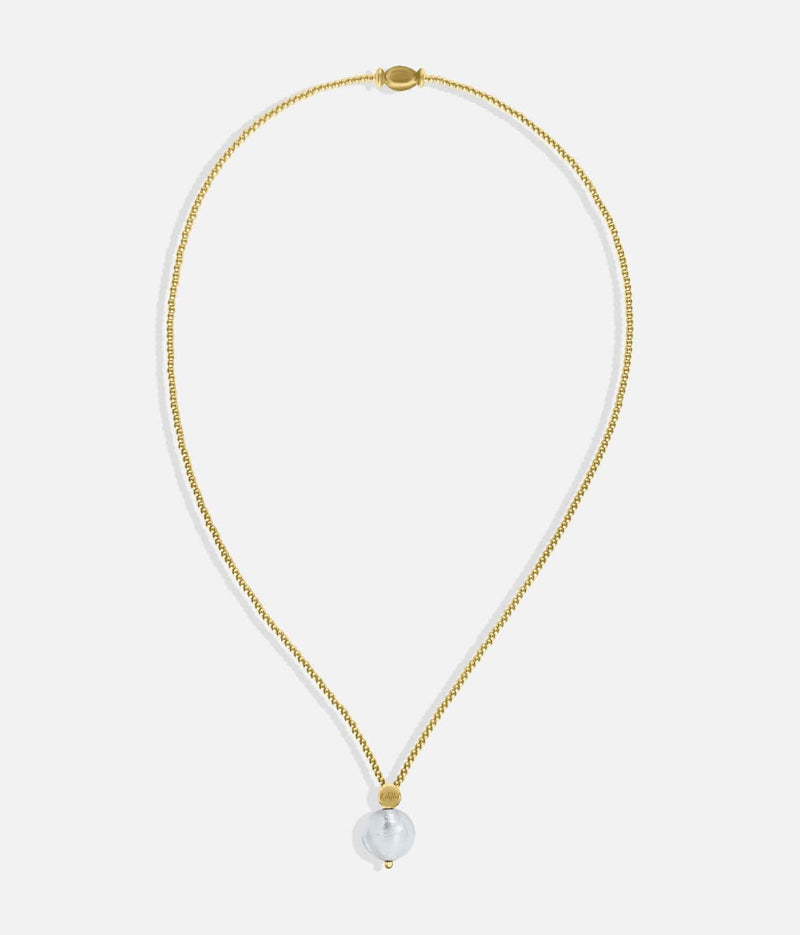 Liliflo_Austauschbare Schmuckstücke Swiss made_Halskette Milonga in Farbe Gelbgold_Murano Glas_Kristall