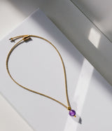 Liliflo_Swiss made Interchangeable Jewellery_Milonga-Halskette in Gelbgoldfarbe_Schmuckstein_Amethyst