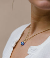 Liliflo_Austauschbare Schmuckstücke Swiss made_Halskette Milonga in Farbe Gelbgold_Murano Glas_Neptun