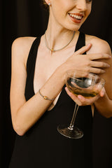 Liliflo_Bijoux modulables Swiss made_bracelet simple tour pour femme couleur acier avec un Murano Confetti