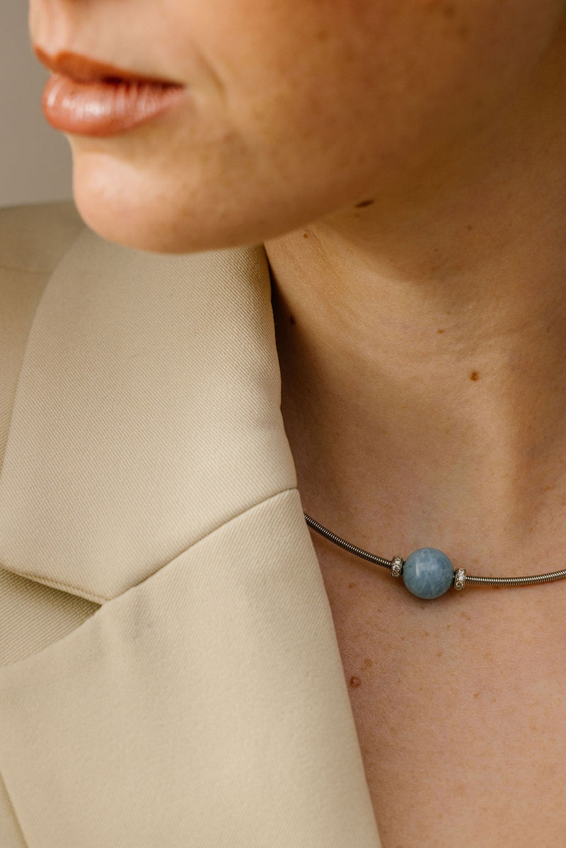 Collier Twist - Aigue-marine