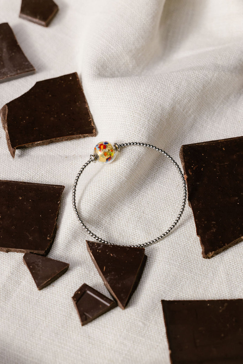 Liliflo_Bijoux modulables Swiss made_bracelet acier pour femme avec Murano Confetti