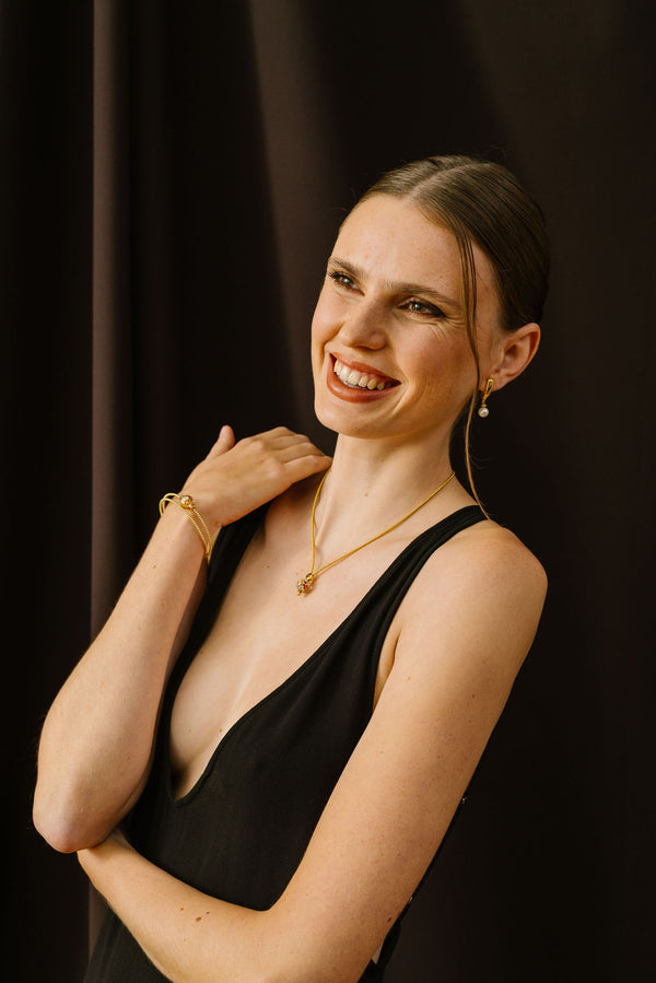 Liliflo - marque de bijoux interchangeable Swiss made - Verre de Murano Confetti sur bracelet et collier femme