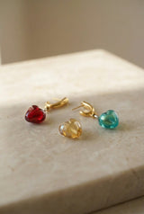 Boucles d'oreilles Iris - Coeur Murano lagune