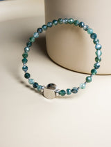 Liliflo - Bijoux Modulables Swiss made - Bracelet en pierres semi-précieuses agathe mousse et finition couleur naturel