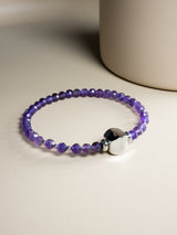 Liliflo - Bijoux Modulables Swiss made - Bracelet en pierres semi-précieuses Améthyste et finition couleur naturel