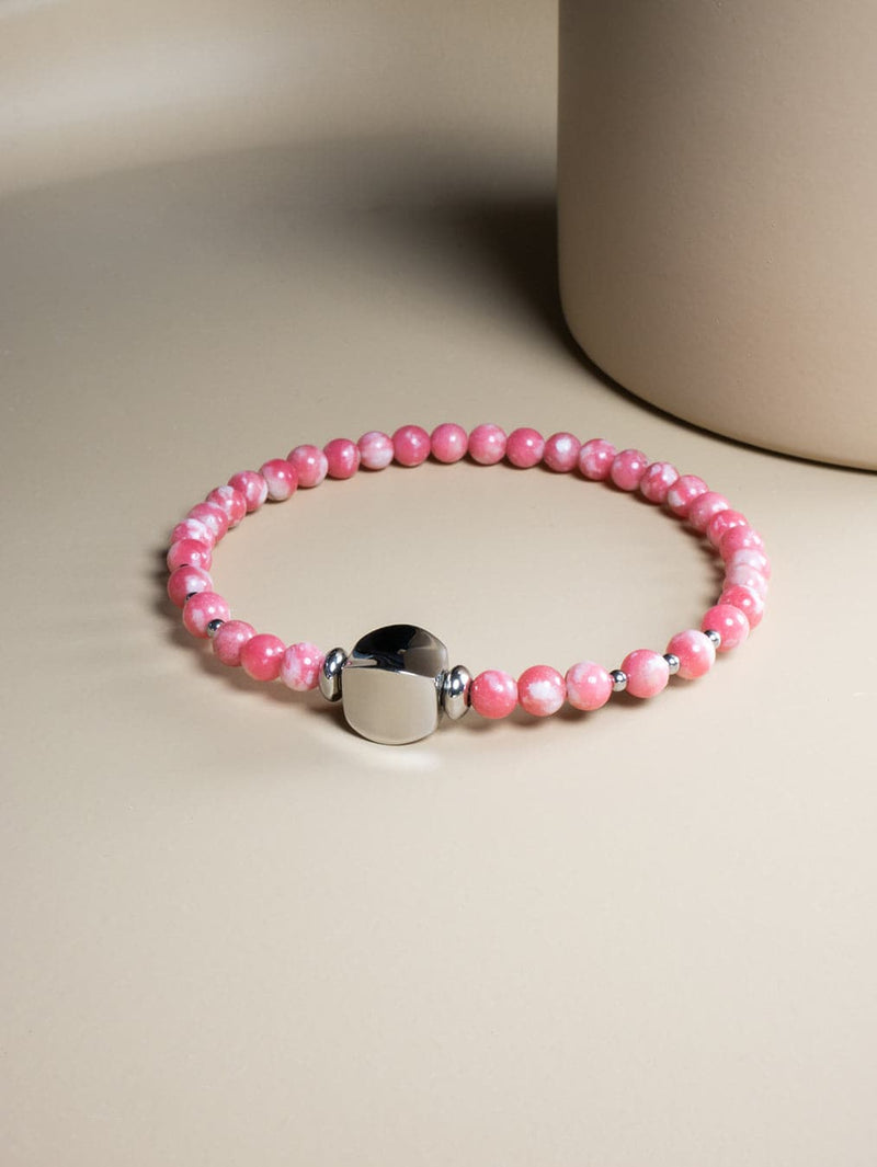 Liliflo - Bijoux Modulables Swiss made - Bracelet en pierres semi-précieuses Rosalite et finition couleur naturel