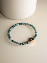 Liliflo - Bijoux Modulables Swiss made - Bracelet en pierres semi-précieuses agathe mousse et finition couleur or rose