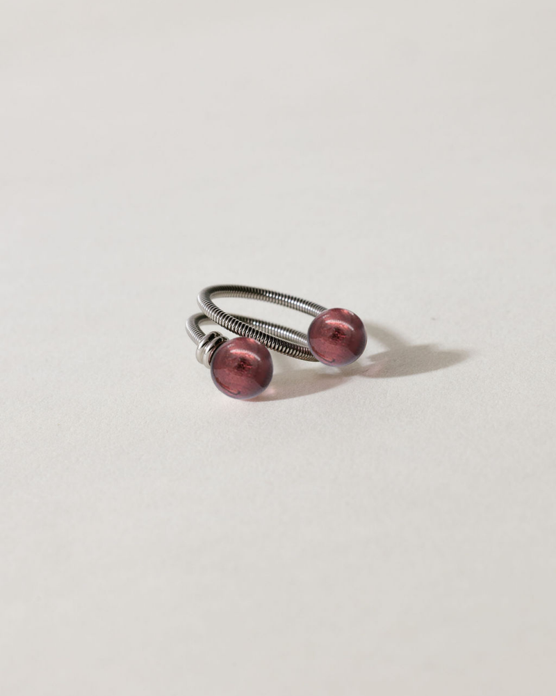 Bague femme Swiss made avec Murano Pourpre