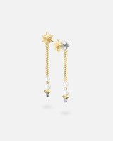 Liliflo - Boucles d'oreilles interchangeable Swiss made - Collection Edelweiss Melanie Oesch - Boucles d'oreilles couleur acier doré et perles de culture
