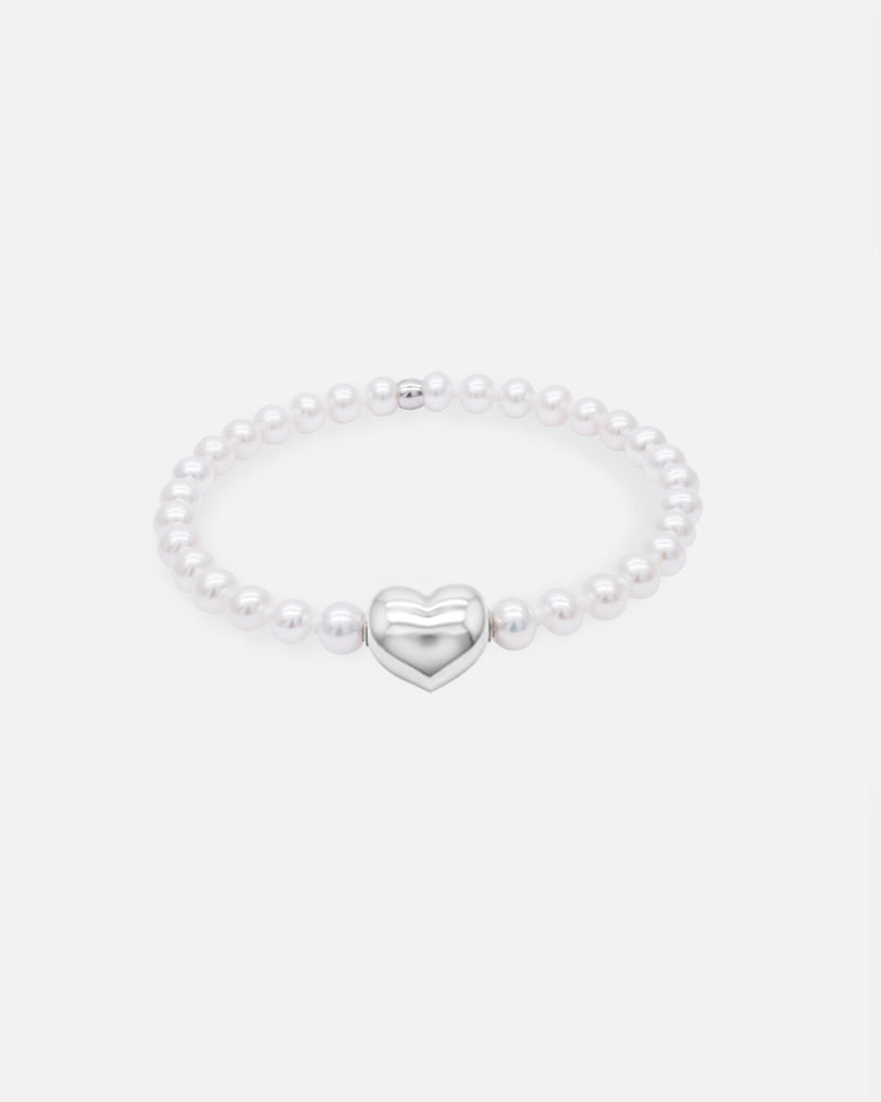 Liliflo - Bracelet femme en perle de Cumingii et Lien interchangeable Coeur en couleur acier