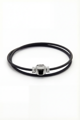 Bracelet Noir Absolu - Diamants - Lien Illusion