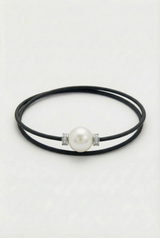 Armband Noir Absolu - Diamanten - Zierverschluss Perle Cumingii weiß